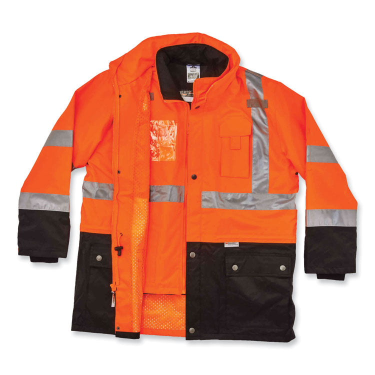 GloWear 8388 Class 3/2 Hi-Vis Thermal Jacket Kit, X-Large, Orange