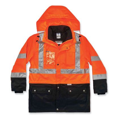GloWear 8388 Class 3/2 Hi-Vis Thermal Jacket Kit, 4X-Large, Orange