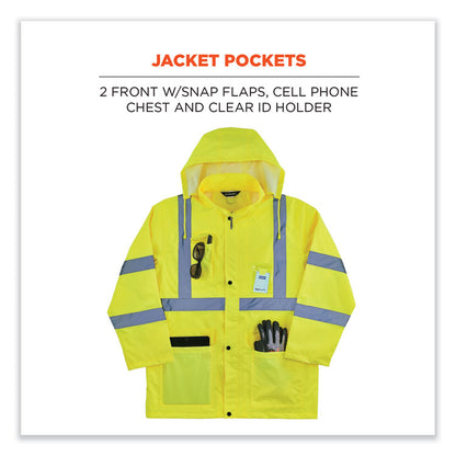 GloWear 8376K Lightweight HV Rain Suit, 2X-Large, Lime