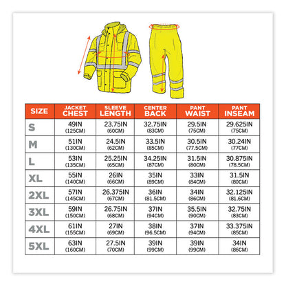 GloWear 8376K Lightweight HV Rain Suit, 2X-Large, Lime