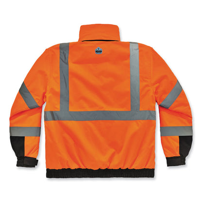 GloWear 8381 Class 3 Hi-Vis 4-in-1 Quilted Bomber Jacket, Orange, Medium