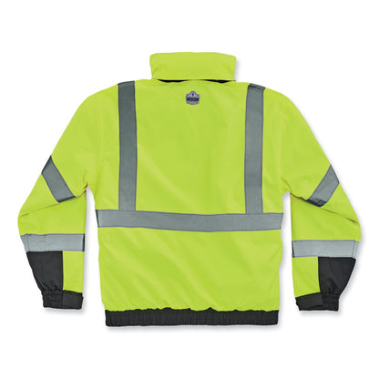GloWear 8381 Class 3 Hi-Vis 4-in-1 Quilted Bomber Jacket, Lime, Medium