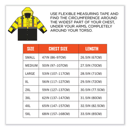 GloWear 8381 Class 3 Hi-Vis 4-in-1 Quilted Bomber Jacket, Lime, Medium
