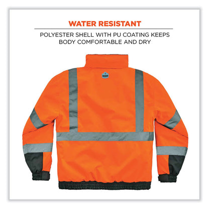 GloWear 8377 Class 3 Hi-Vis Quilted Bomber Jacket, Orange, Small