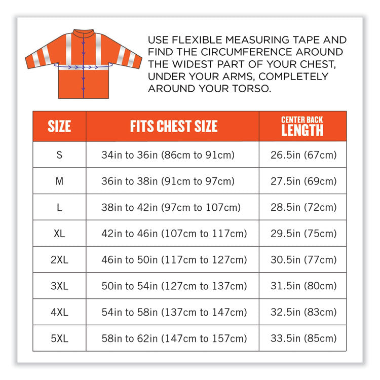 GloWear 8377 Class 3 Hi-Vis Quilted Bomber Jacket, Orange, 4X-Large