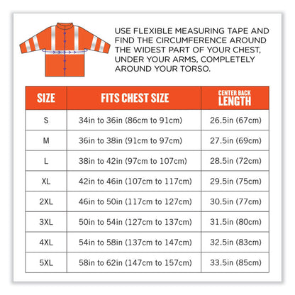GloWear 8377 Class 3 Hi-Vis Quilted Bomber Jacket, Orange, 4X-Large