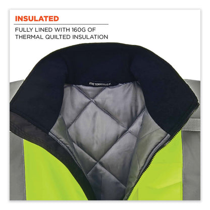 GloWear 8377 Class 3 Hi-Vis Quilted Bomber Jacket, Lime, 5X-Large