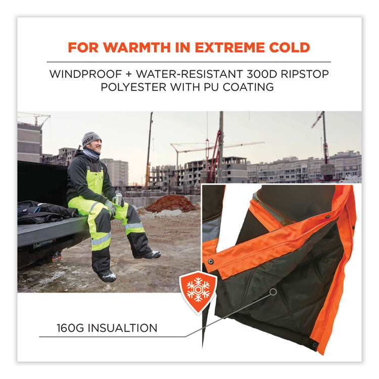 GloWear 8928 Class E Hi-Vis Insulated Bibs, X-Large, Orange