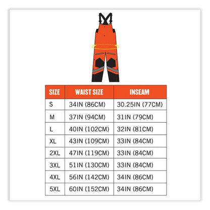 GloWear 8928 Class E Hi-Vis Insulated Bibs, X-Large, Orange