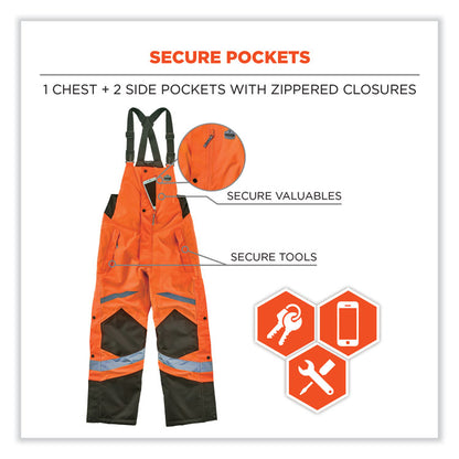 GloWear 8928 Class E Hi-Vis Insulated Bibs, 5X-Large, Orange