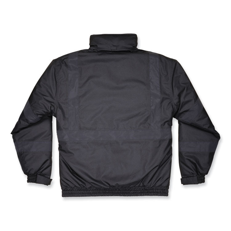 GloWear 8377EV Non-Certified Hi-Vis Quilted Bomber Jacket, Black, Medium