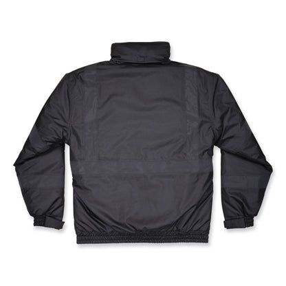 GloWear 8377EV Non-Certified Hi-Vis Quilted Bomber Jacket, Black, Medium