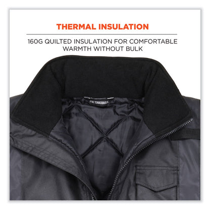 GloWear 8377EV Non-Certified Hi-Vis Quilted Bomber Jacket, Black, Medium