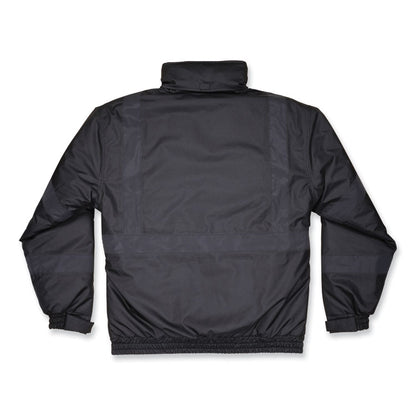 GloWear 8377EV Non-Certified Hi-Vis Quilted Bomber Jacket, Black, Large