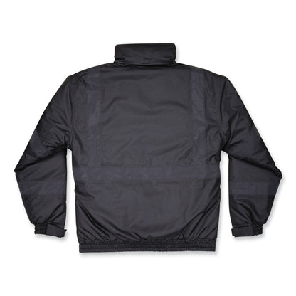 GloWear 8377EV Non-Certified Hi-Vis Quilted Bomber Jacket, Black, X-Large