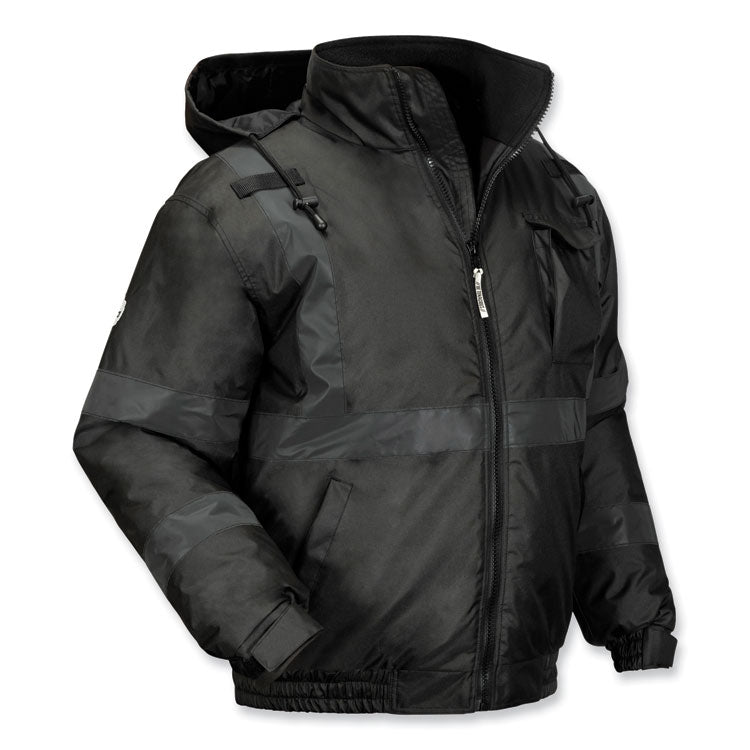 GloWear 8377EV Non-Certified Hi-Vis Quilted Bomber Jacket, Black, 2X-Large