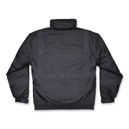 GloWear 8377EV Non-Certified Hi-Vis Quilted Bomber Jacket, Black, 4X-Large