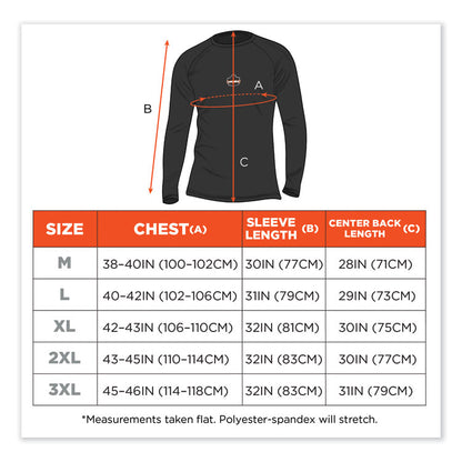 N-Ferno 6435 Midweight Long Sleeve Base Layer Shirt, Medium, Black