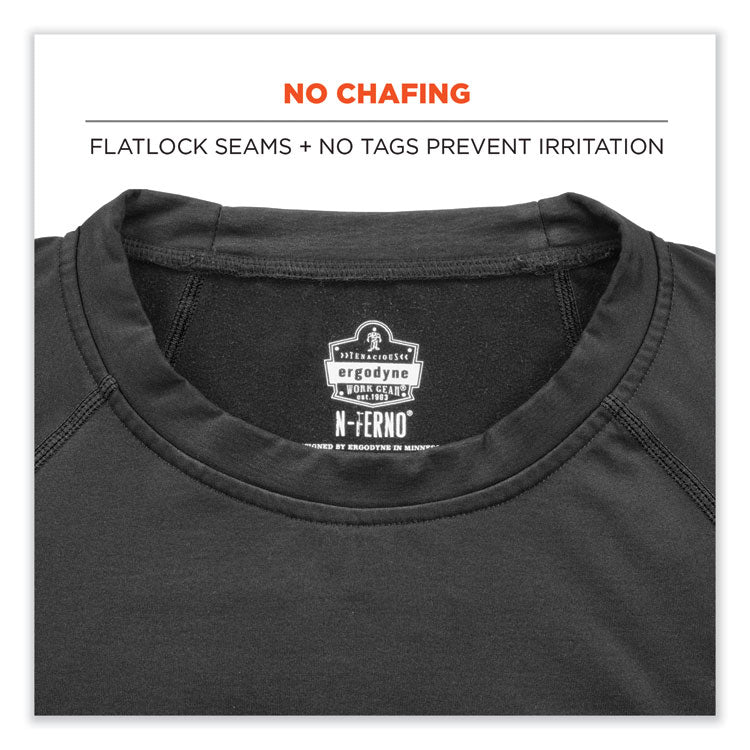N-Ferno 6435 Midweight Long Sleeve Base Layer Shirt, 2X-Large, Black
