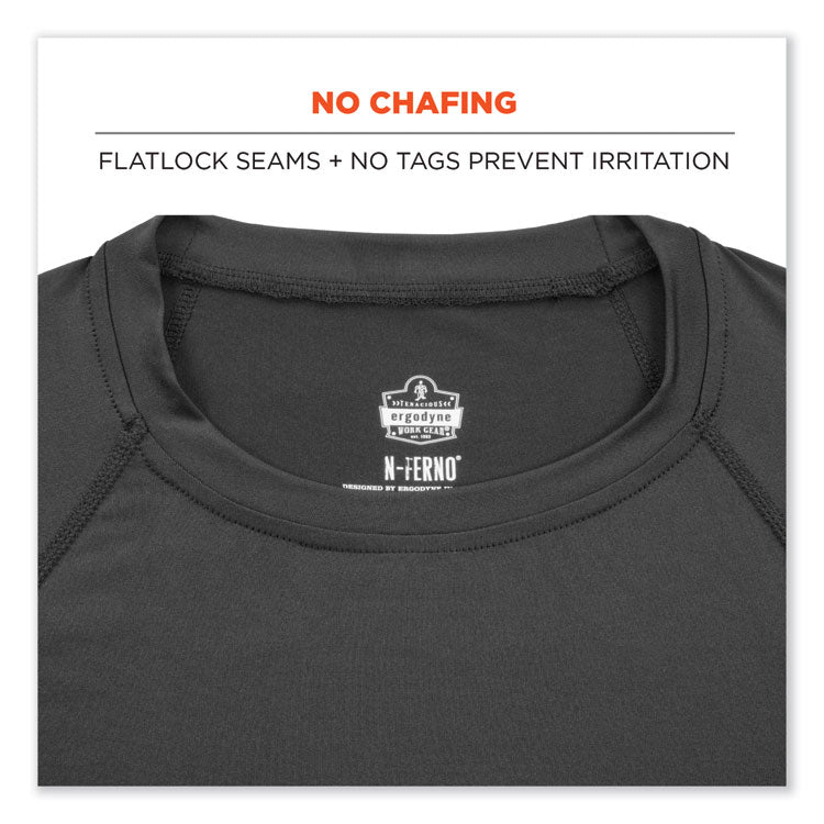 N-Ferno 6436 Long Sleeve Lightweight Base Layer Shirt, Large, Black