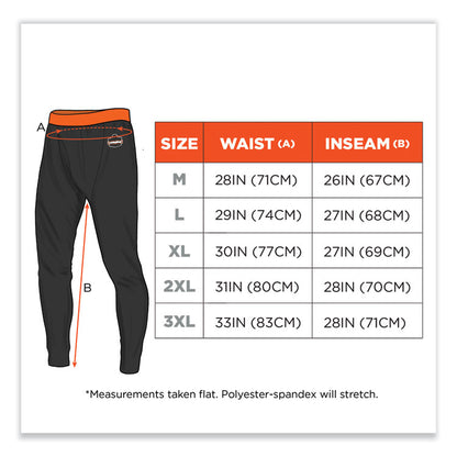 N-Ferno 6481 Lightweight Base Layer Pants, Medium, Black