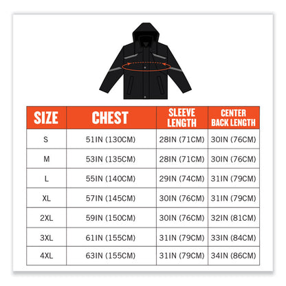 N-Ferno 6466 Thermal Jacket with 500D Nylon Shell, X-Large, Black