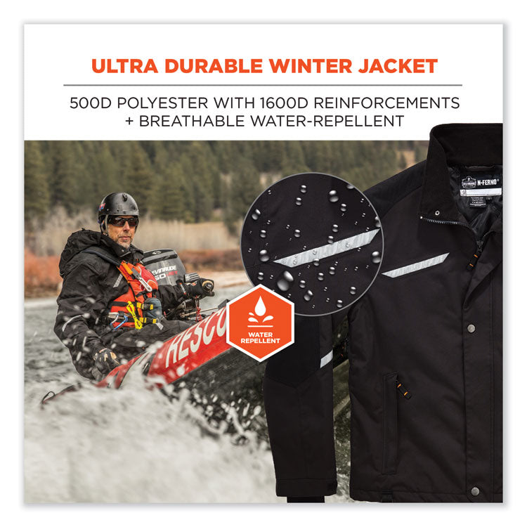N-Ferno 6466 Thermal Jacket with 500D Nylon Shell, 2X-Large, Black