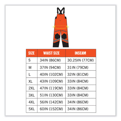 GloWear 8928 Class E Hi-Vis Insulated Bibs, 3X-Large, Orange