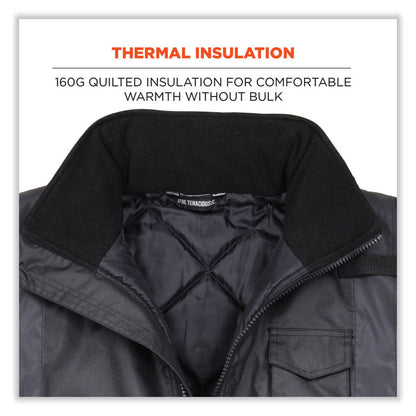 GloWear 8377EV Non-Certified Hi-Vis Quilted Bomber Jacket, Black, 4X-Large
