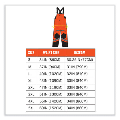 GloWear 8928 Class E Hi-Vis Insulated Bibs, 2X-Large, Orange