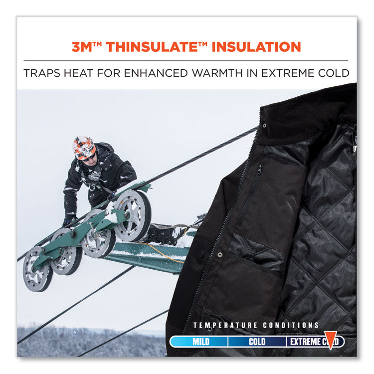 N-Ferno 6466 Thermal Jacket with 500D Nylon Shell, 4X-Large, Black