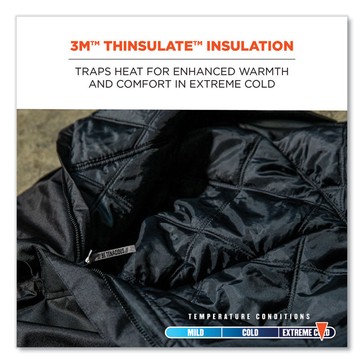 N-Ferno 6471 Thermal Bibs with 500D Nylon Shell, Medium, Black