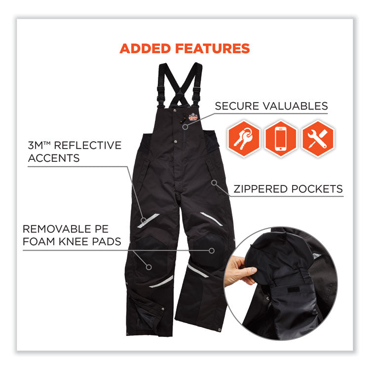 N-Ferno 6471 Thermal Bibs with 500D Nylon Shell, 2X-Large, Black