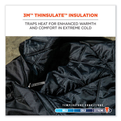 N-Ferno 6471 Thermal Bibs with 500D Nylon Shell, 3X-Large, Black