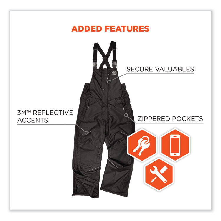 N-Ferno 6472 Thermal Bib with 300D Oxford Shell, 2X-Large, Black