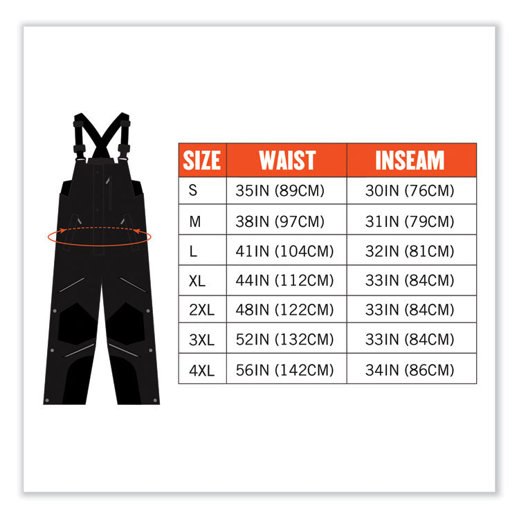 N-Ferno 6472 Thermal Bib with 300D Oxford Shell, 4X-Large, Black