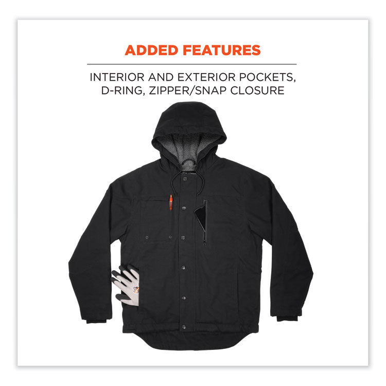 N-Ferno 6468 Duck Canvas Work Jacket, Small, Black