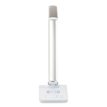 Vamp LED Wireless Charging Lamp, Multi-pivot Neck, 16.75" High, Silver