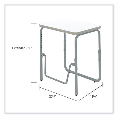 AlphaBetter 2.0 Height-Adjust Student Desk with Pendulum Bar, 27.75 x 19.75 x 22 to 30, Dry Erase