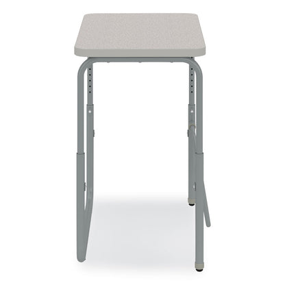 AlphaBetter 2.0 Height-Adjustable Student Desk with Pendulum Bar, 27.75 x 19.75 x 22 to 30, Pebble Gray