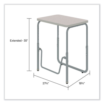 AlphaBetter 2.0 Height-Adjustable Student Desk with Pendulum Bar, 27.75 x 19.75 x 22 to 30, Pebble Gray
