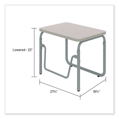 AlphaBetter 2.0 Height-Adjustable Student Desk with Pendulum Bar, 27.75 x 19.75 x 22 to 30, Pebble Gray