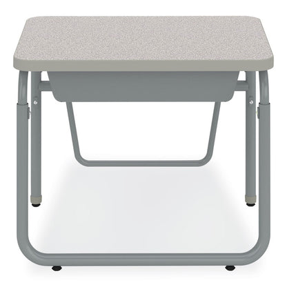 AlphaBetter 2.0 Height-Adjustable Student Desk with Pendulum Bar and Book Box, 27.75" x 19.75" x 22" to 30", Pebble Gray
