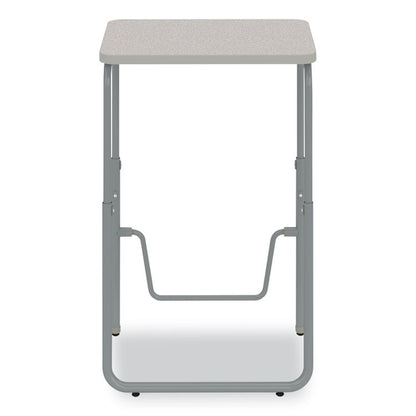 AlphaBetter 2.0 Height-Adjustable Student Desk with Pendulum Bar, 27.75" x 19.75" x 29" to 43", Pebble Gray