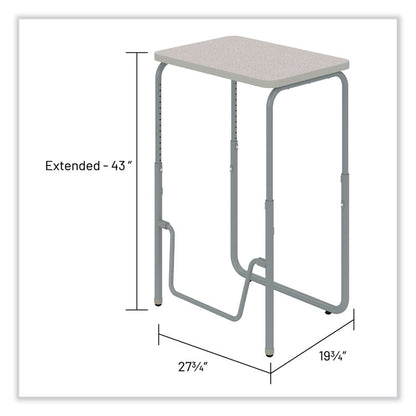 AlphaBetter 2.0 Height-Adjustable Student Desk with Pendulum Bar, 27.75" x 19.75" x 29" to 43", Pebble Gray