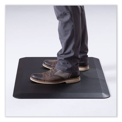 Anti-Fatigue Mat, Rectangular, Black Textured Surface, 24" x 36"