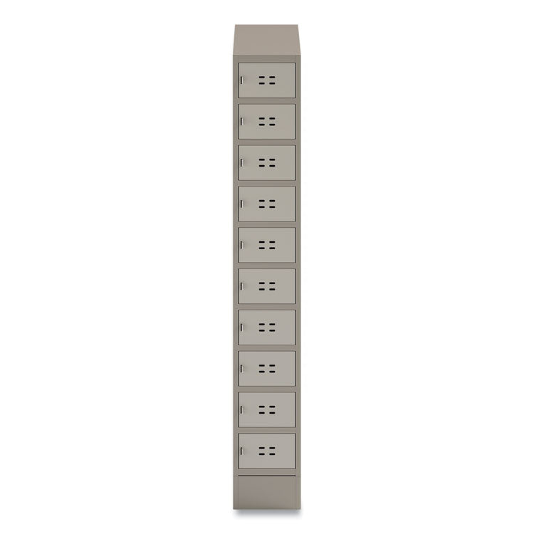 Single Sloped Metal Locker Hood Addition, 12w x 18d x 6h, Tan