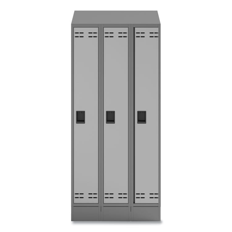 Triple Sloped Metal Locker Hood Addition, 36w x 18d x 6h, Gray