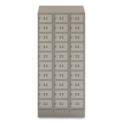 Triple Sloped Metal Locker Hood Addition, 36w x 18d x 6h, Tan