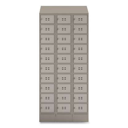Triple Continuous Metal Locker Base Addition, 35w x 16d x 5.75h, Tan